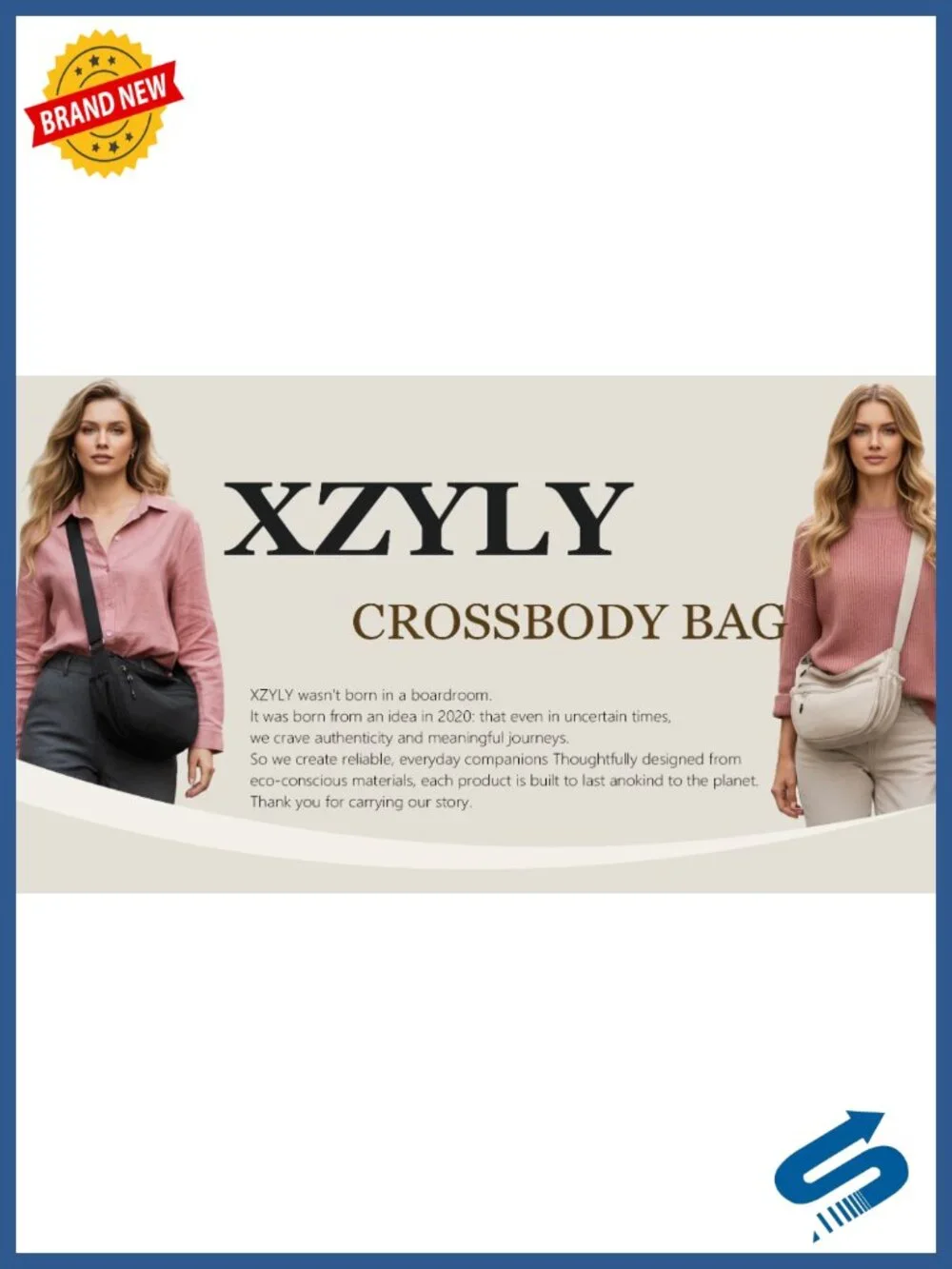Water-Resistant Nylon Crescent Crossbody Bag with Multiple Pockets and